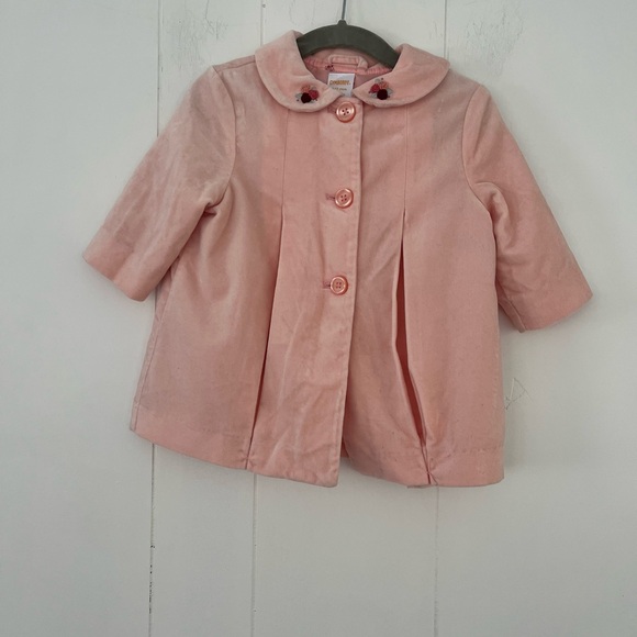 Y2K Gymboree Holiday Friends Link Rosebud Pink Velveteen Coat Roses Size 6-12 mo - Picture 4 of 13